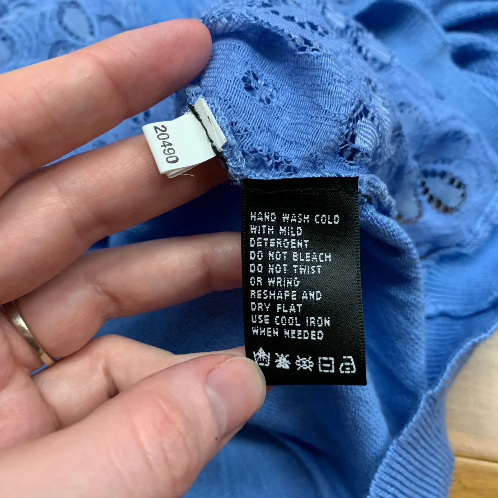 August Silk Blue Bell Floral Lace Knit Cardigan Womens Size Large Petite Sweater - Image 6