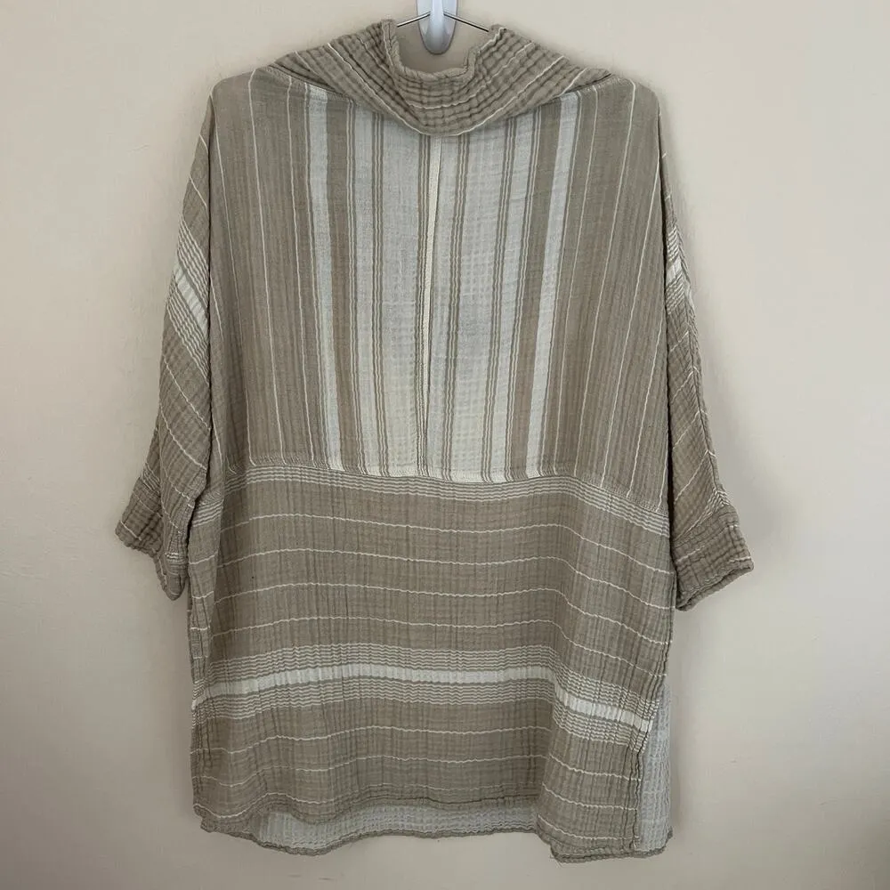 Free People Striped Long Sleeve Pullover Tunic Size M - Image 2