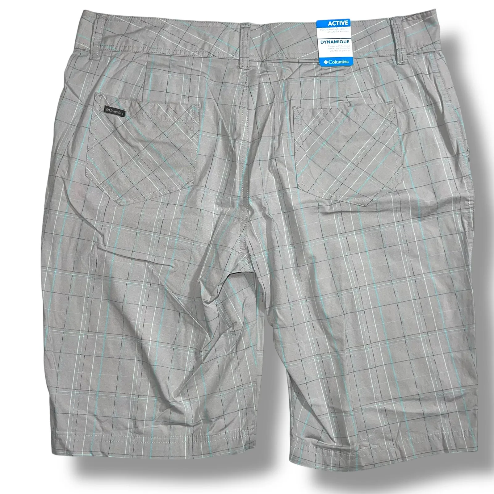 Columbia Womens Blackberry Ridge Bermuda Shorts Plaid Gray Blue Size 14 - Image 4