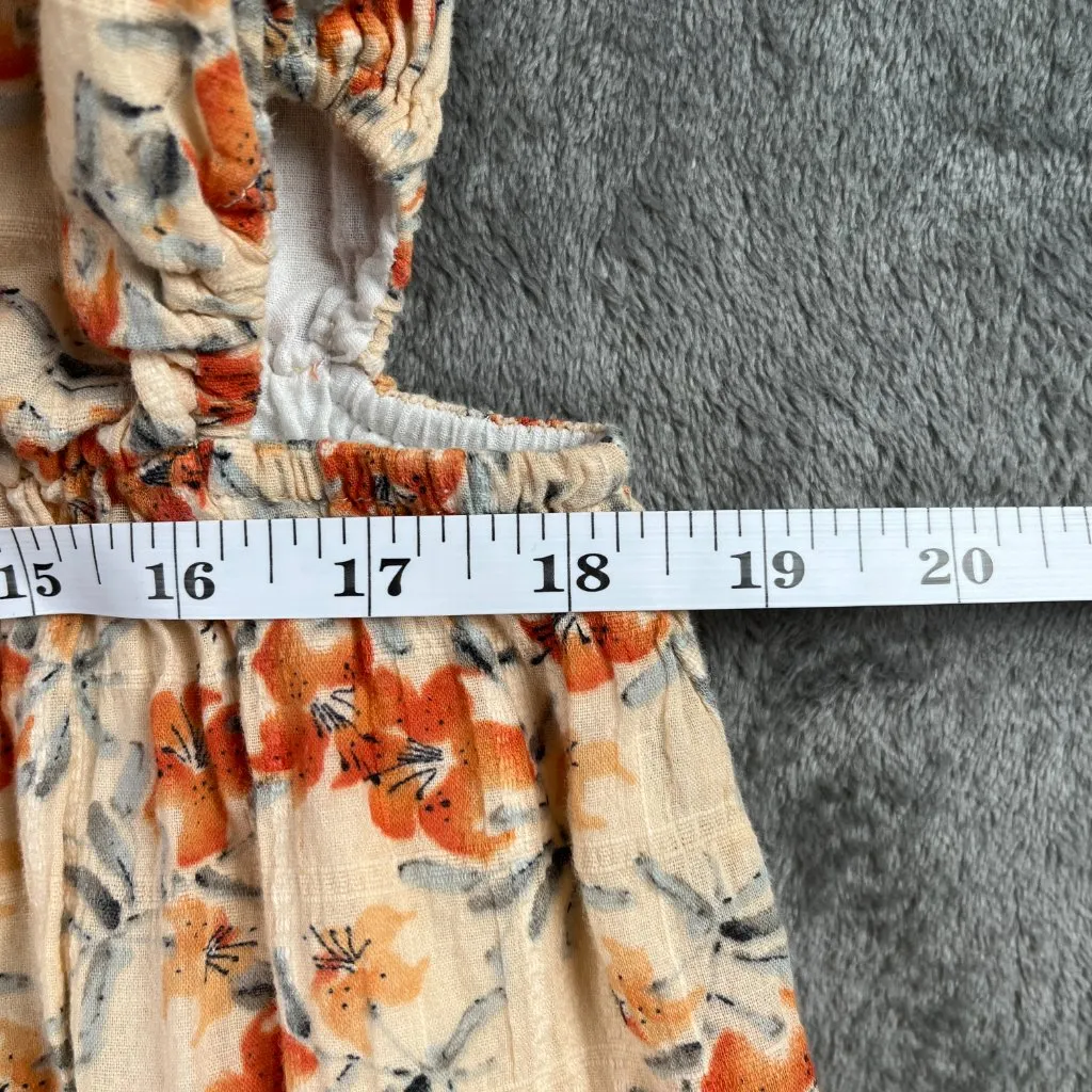 MINKPINK Zahari Mini Dress Women’s S Ruffle Floral Beige Stretchy Boho Summer - Image 9