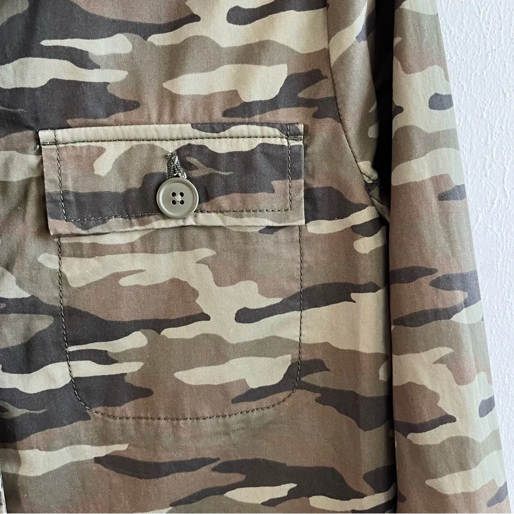Caslon Shacket Camouflage Button Front Shirt-Jacket Camo Sz MP EUC Army Green - Image 12