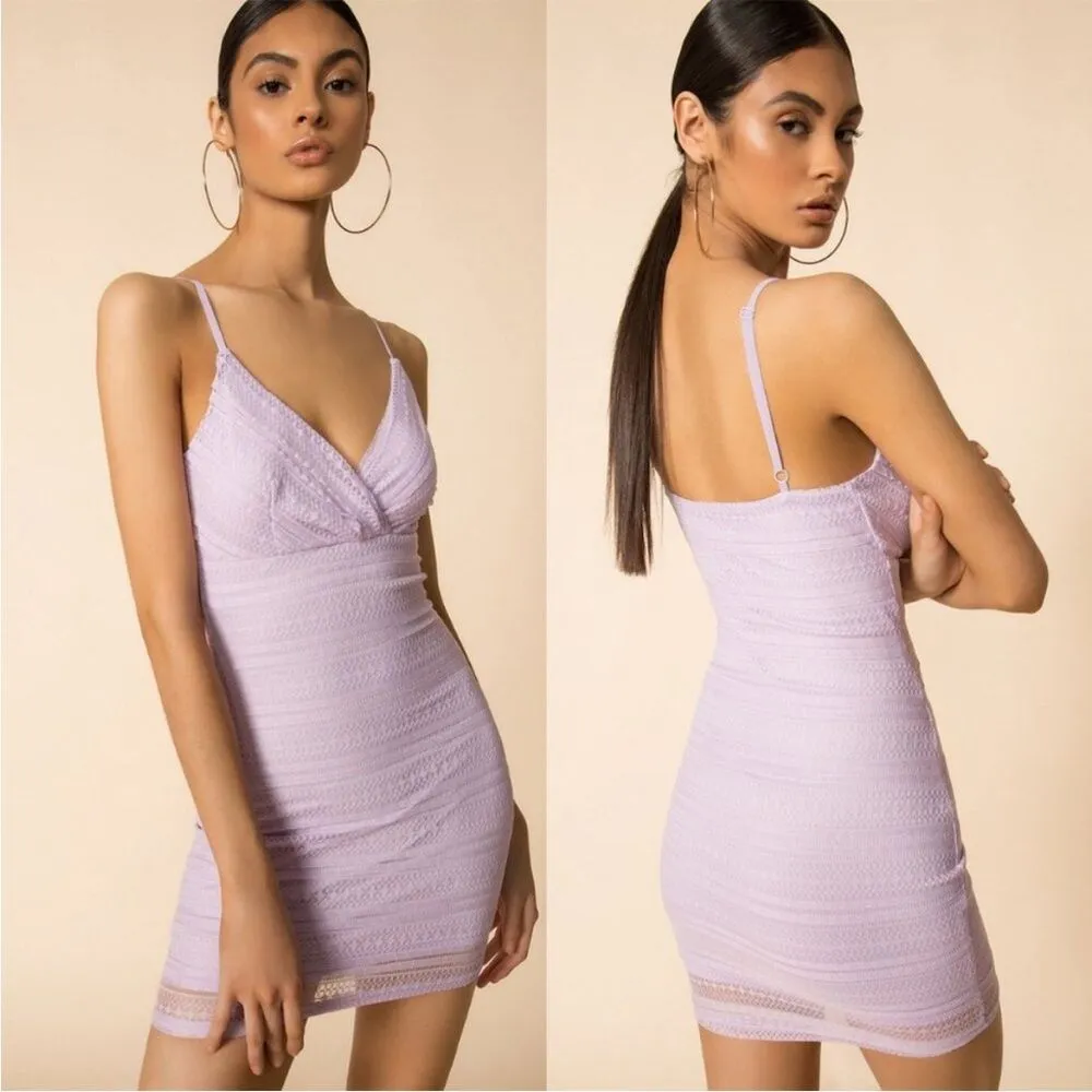 Superdown Carissa Lavender Mini Dress Lace Strappy Party Cocktail Purple SizeXS - Image 2