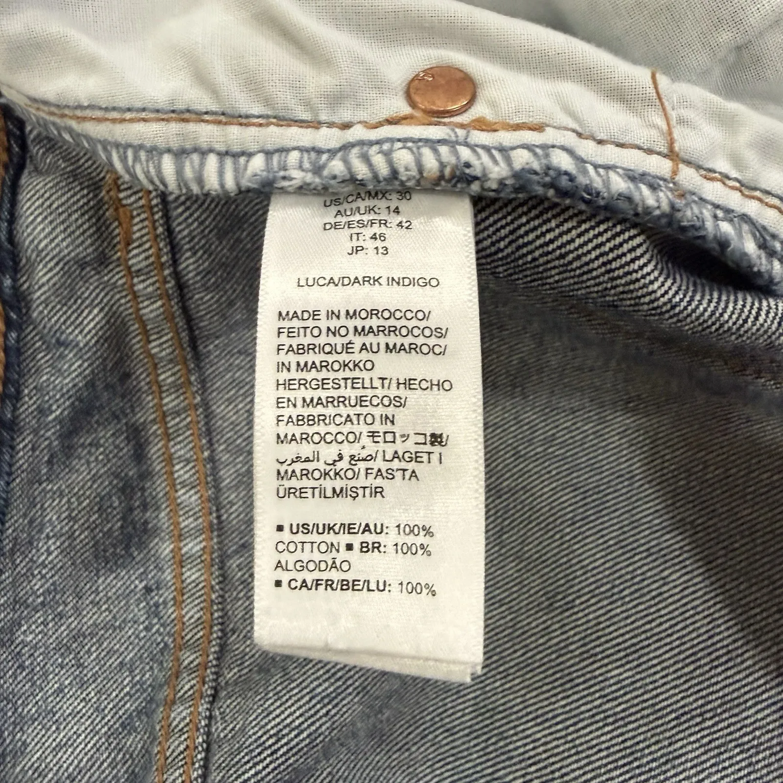 The Drop Ripped Knee High Waist Mom Jeans Women 30 10 Luca Dark Wash Distressed Blue - Image 6