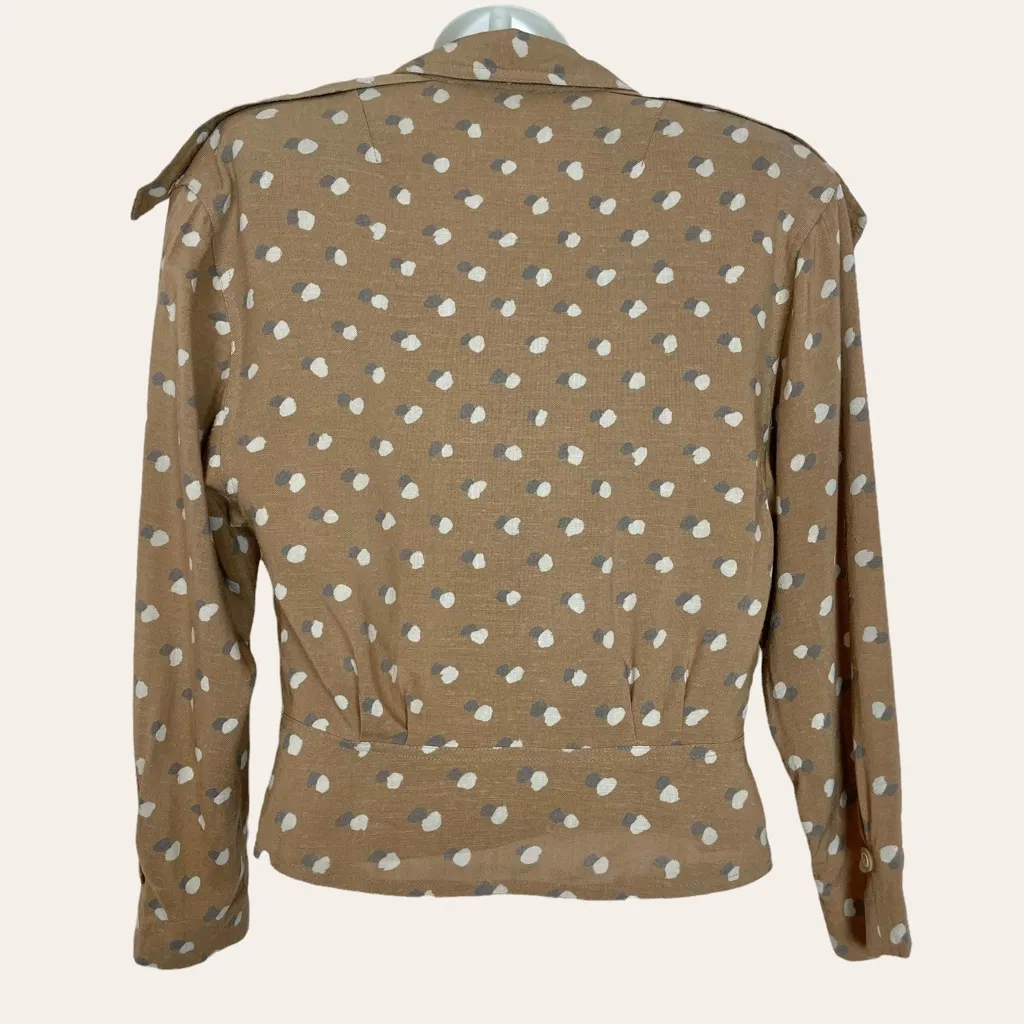 Asymmetrical Polka Dot Blazer Cropped Double - Image 2