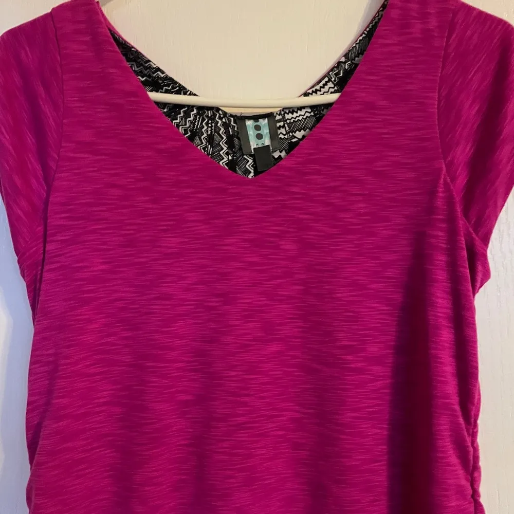 Title Nine Reversible Boss Black White Patterned Solid Pink Athletic Dress S - Image 5