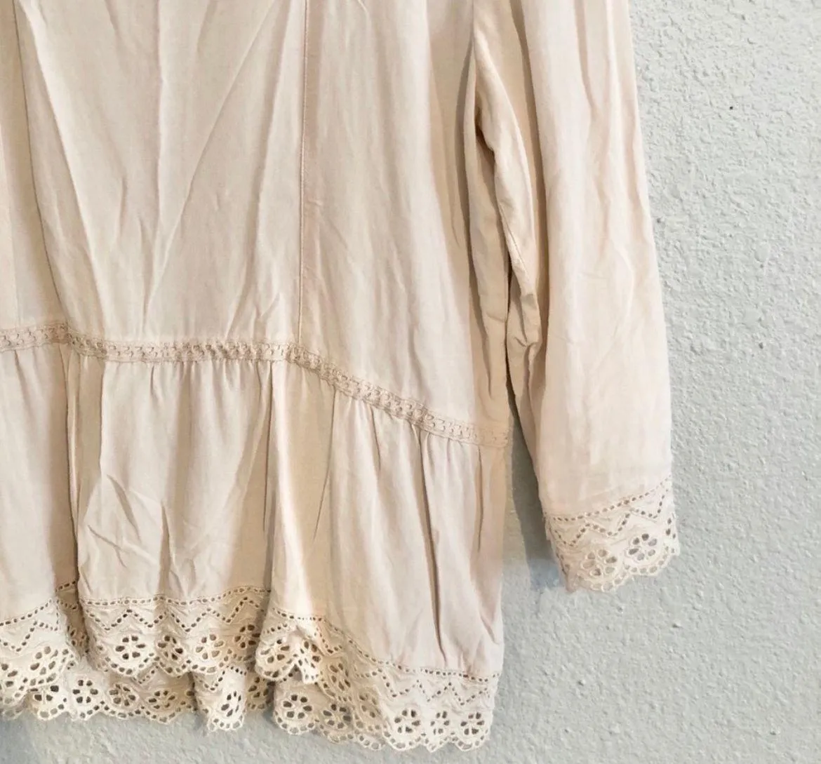 Loft Crochet Peplum Top - Image 3