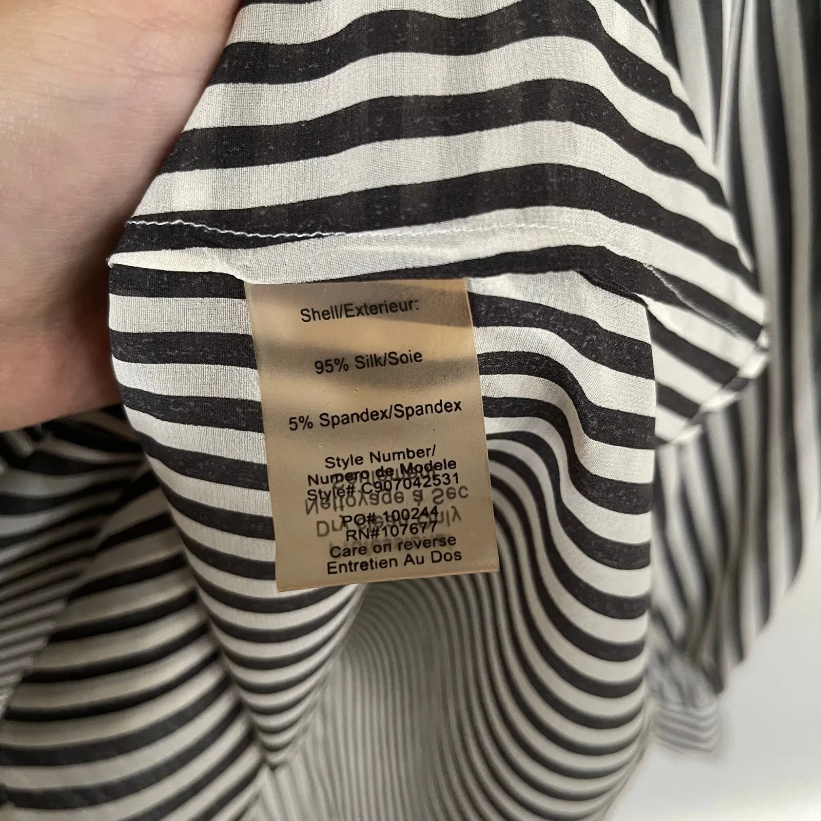 Alice + Olivia Silk Striped Blouse (XS) - Image 7