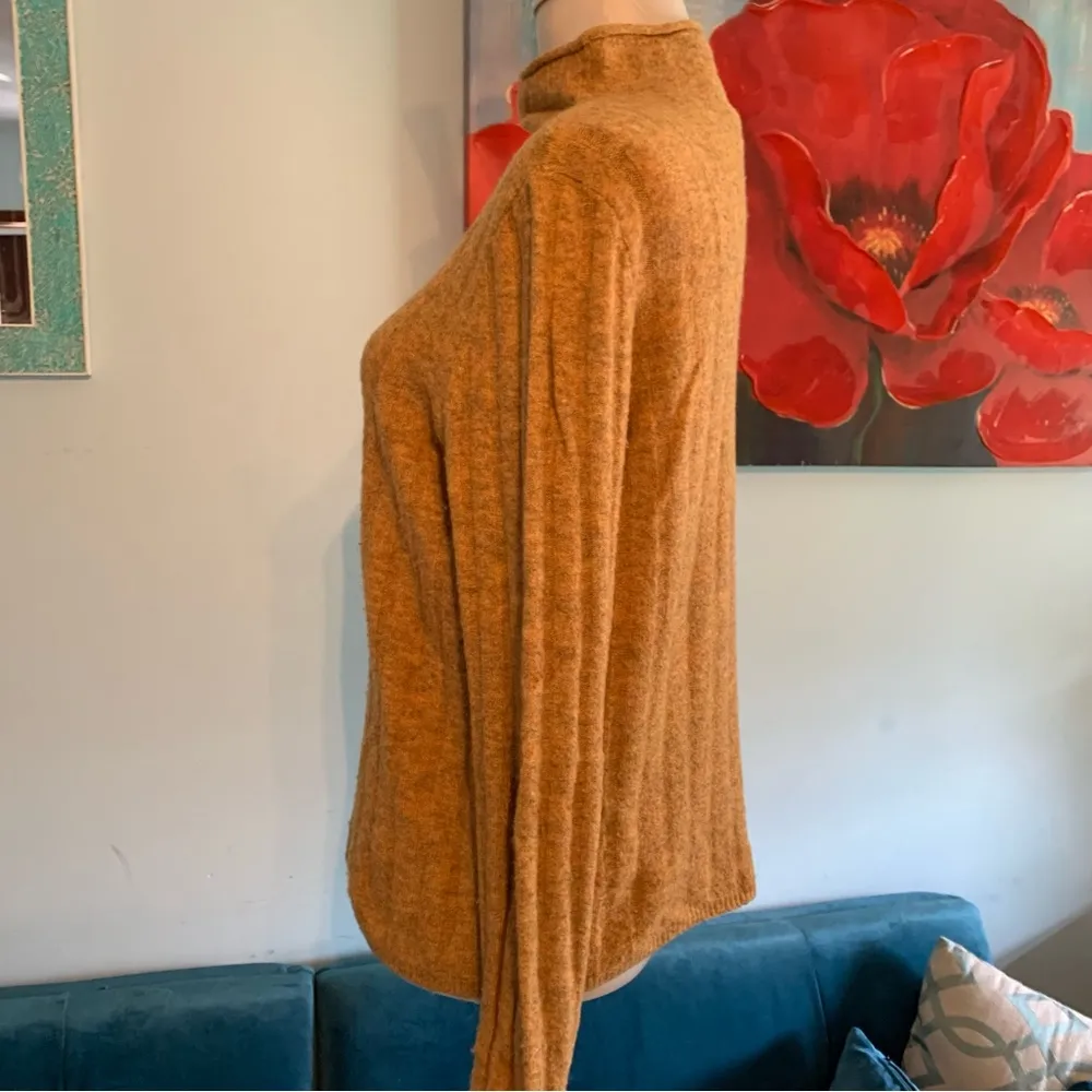 MADEWELL Womens Golden Yellow Mock Neck Long Sleeve Wool Alpaca Sweater Size S - Image 4