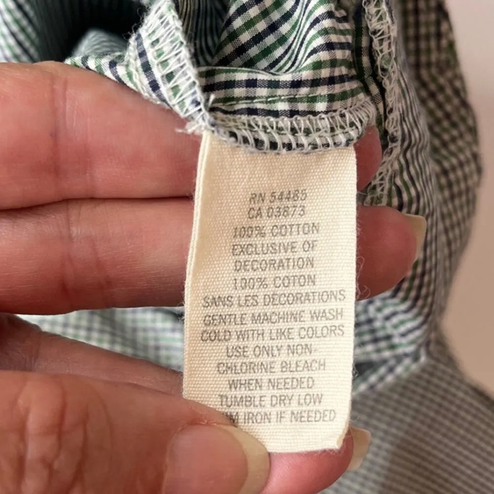 Y2K American Eagle Outfitters Gingham Skirt Sz 14 Coquette Cottage Core Academia Green - Image 9