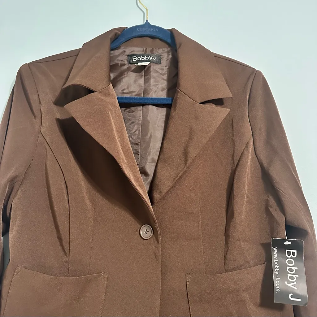 Y2K Bobby J Brown Blazer Jacket Large - Image 4
