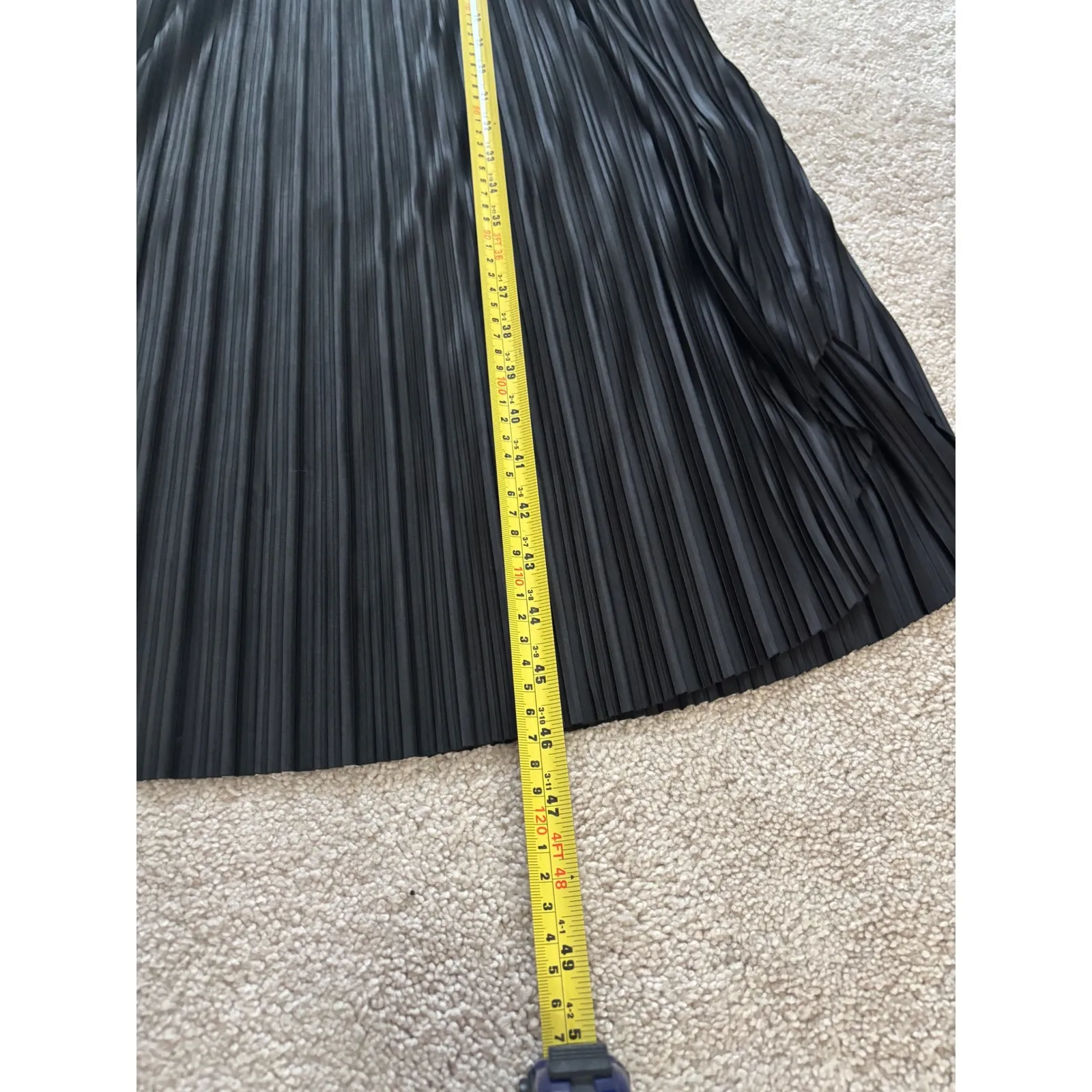 Banana Republic Black Pleated Midi Dress Cap Sleeve Smocked Waist - Image 8