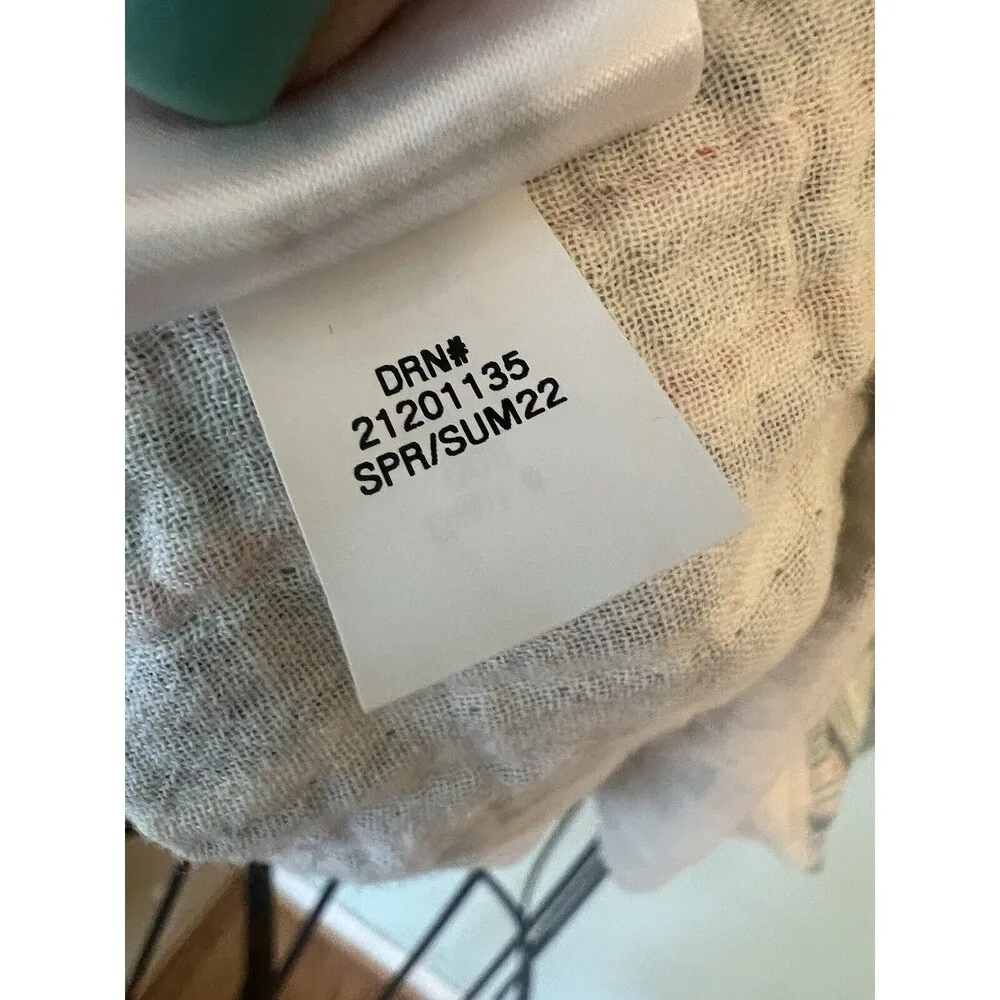 Eddie Bauer Womens small Long Sleeve striped fringe Shirt top Tunic 1/4 button - Image 5