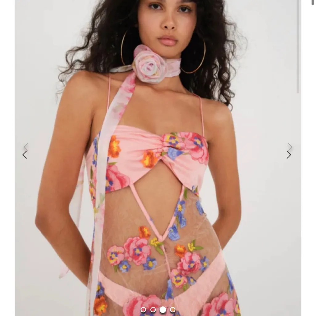 For Love & Lemons Embroidered Maxi Detailed Floral Appliqué NWT Size XS NWT - Image 7