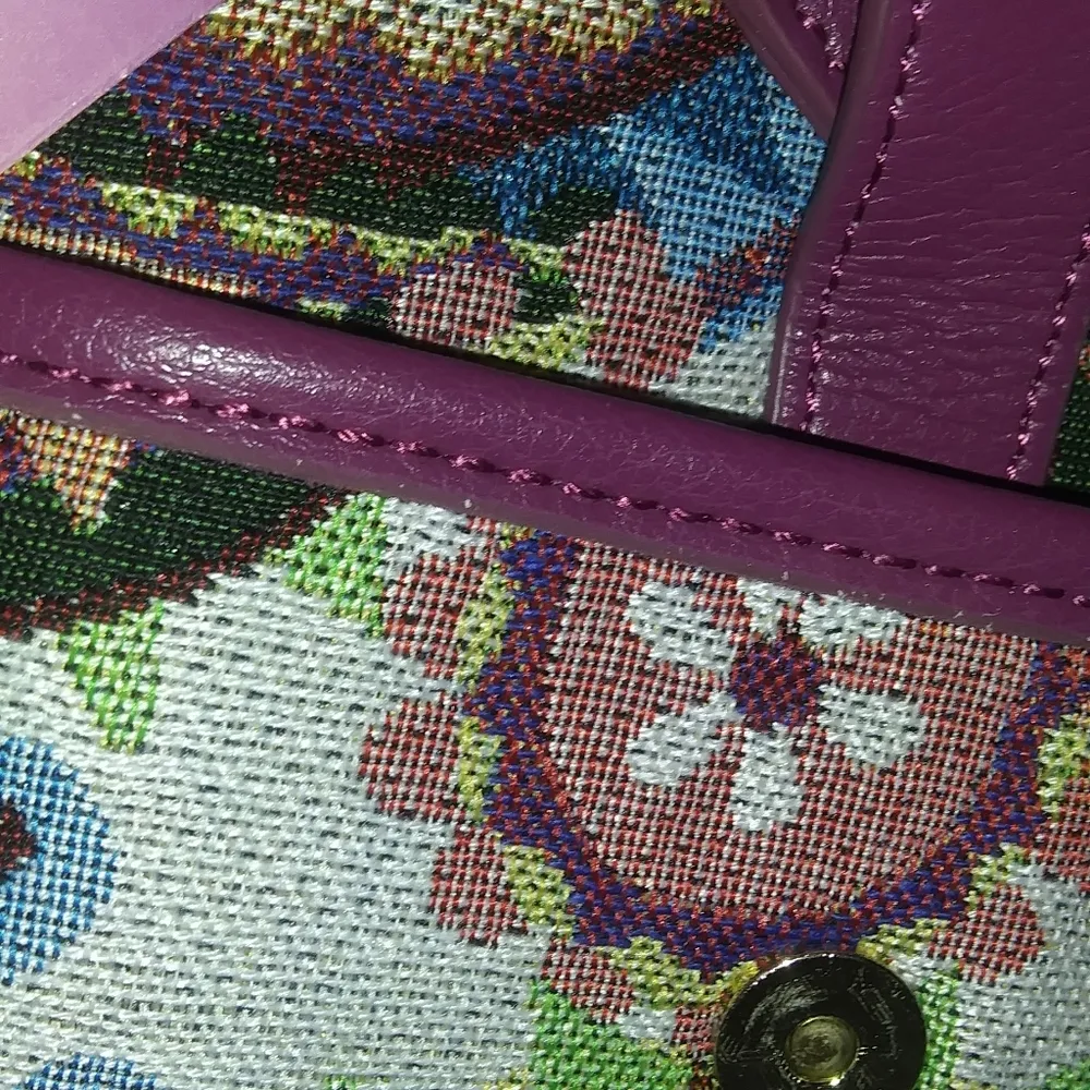 Fricaine Cloud Nine Satchel Jacquard Exotic Bag Series Purple - Image 14