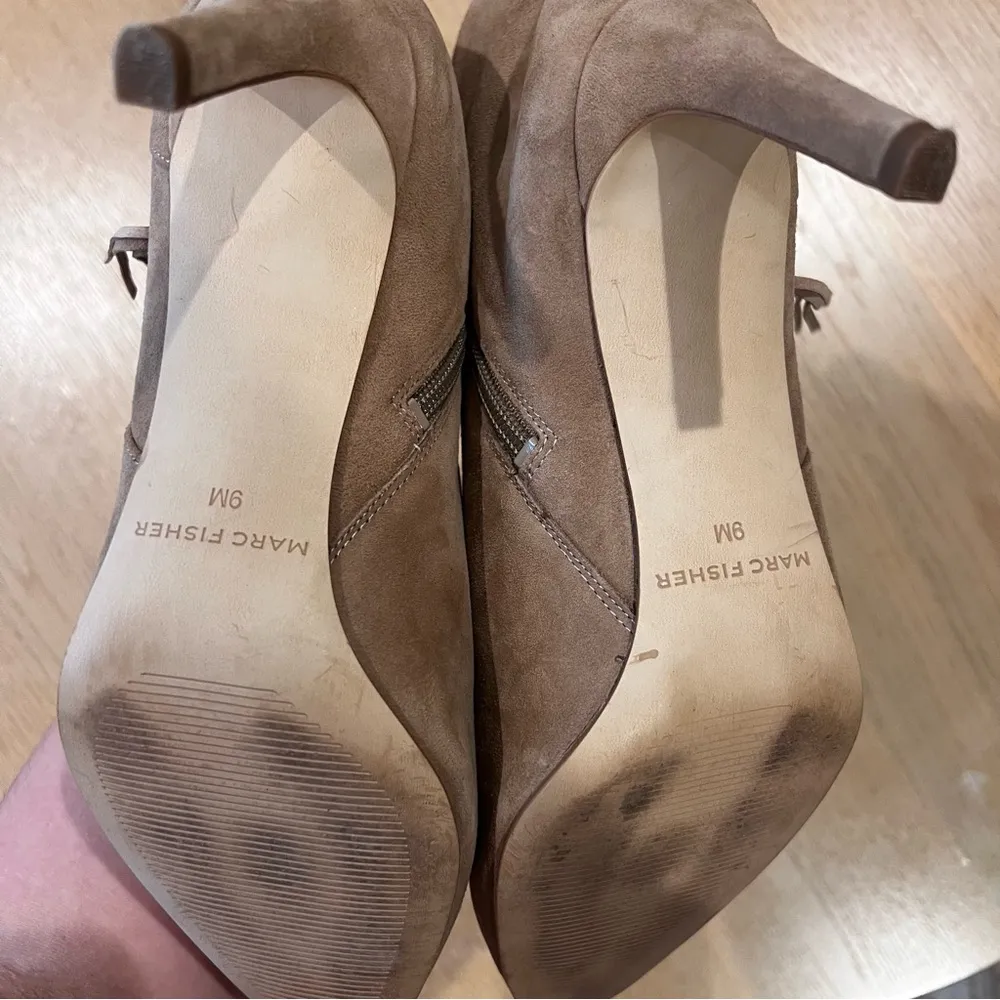 Marc Fisher Tan Fringe Heel Booties - Image 8