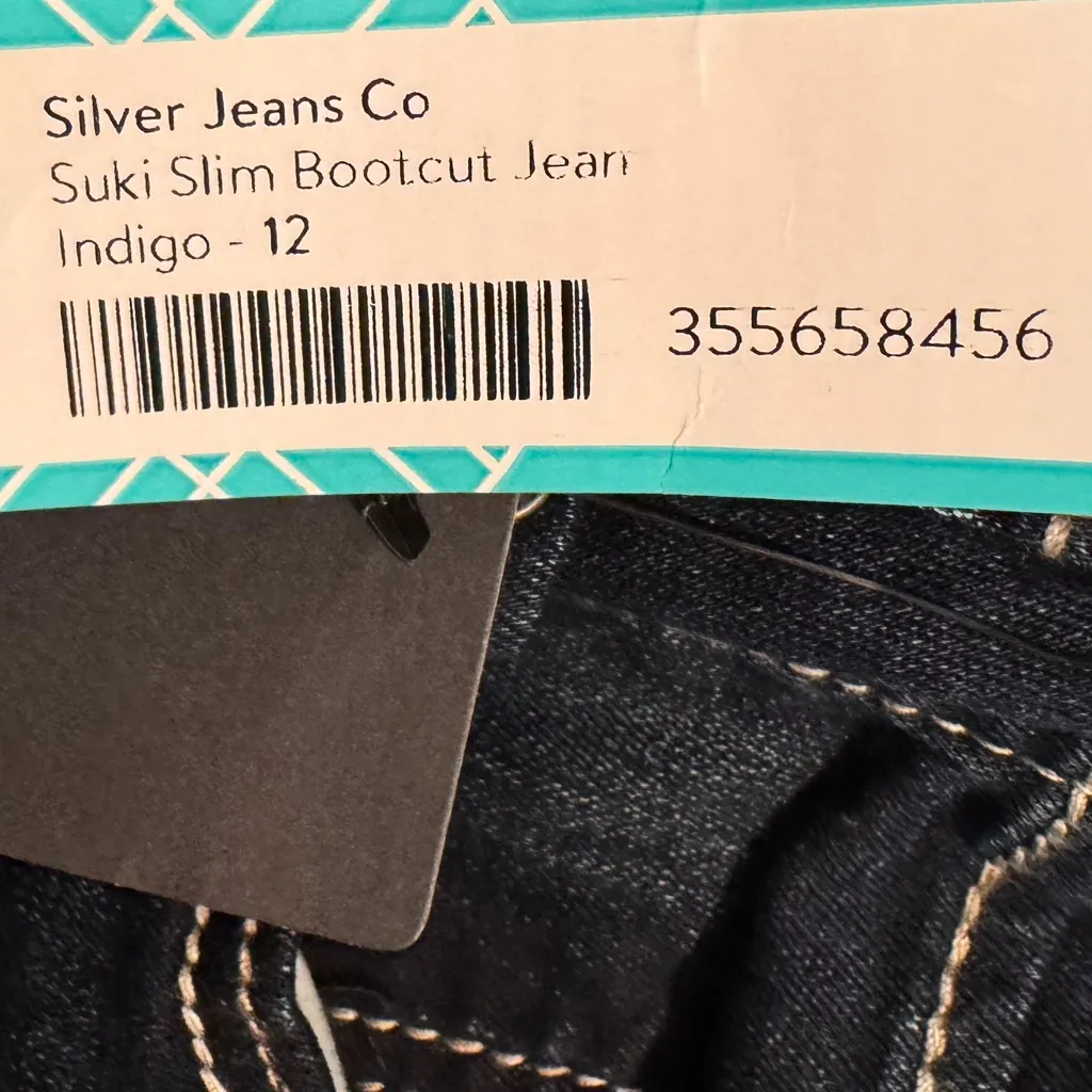 Silver Jeans Womens 31/35 Dark Denim Suki Slim Flared Bootcut Mid Rise Curvy New - Image 11