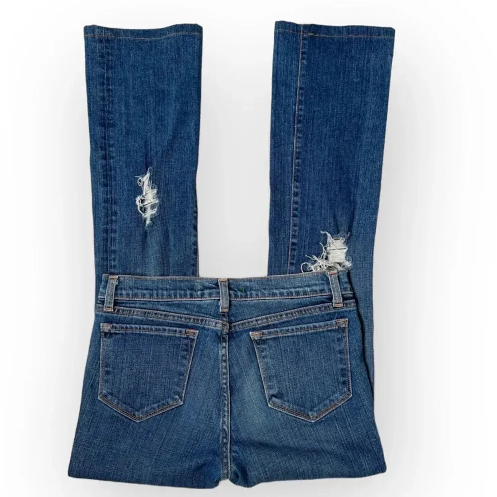 J Brand Jeans Ripped Bootcut Medium Wash Size 27 8.5” Rise - Image 5