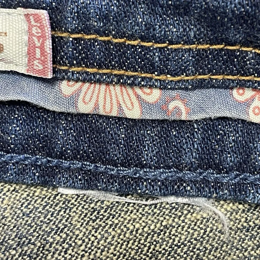 Levi's Womens 39x32 Jeans 504 Slouch Skinny Indigo Blue Stretch Denim - Image 7