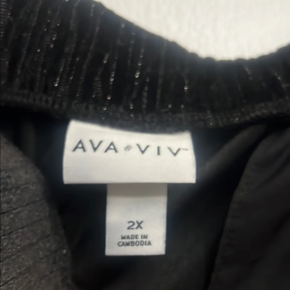 Ava & Viv - Women's Velvet Trousers - Ava & Viv Black with silver detail 2X - Image 4