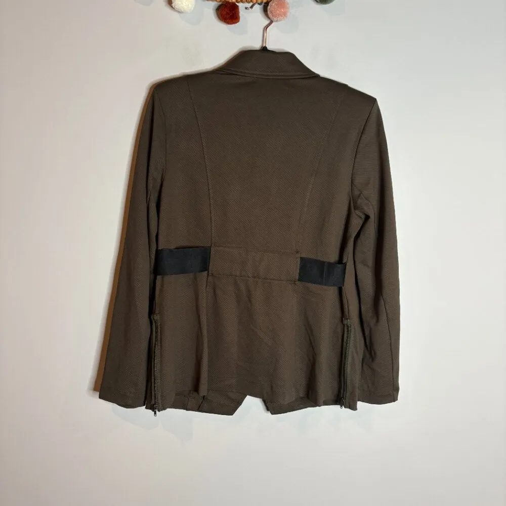 Cabi Jacket Womens Olive Green Military Academy Blazer Asymmetrical 4120 - Image 7