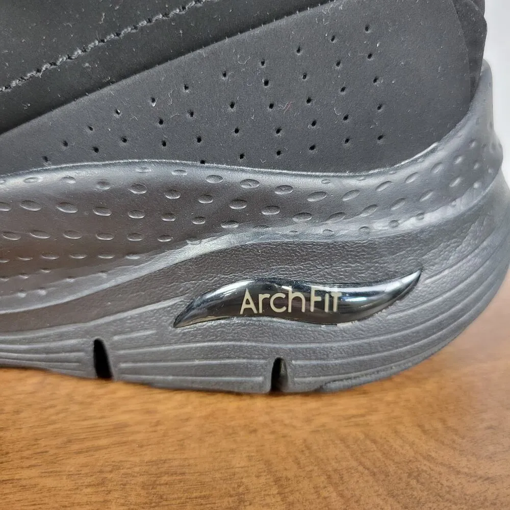 Skechers Womens Arch Fit Metro Skyline 11 Black Air Coole Cushioned Lace Sneaker - Image 6