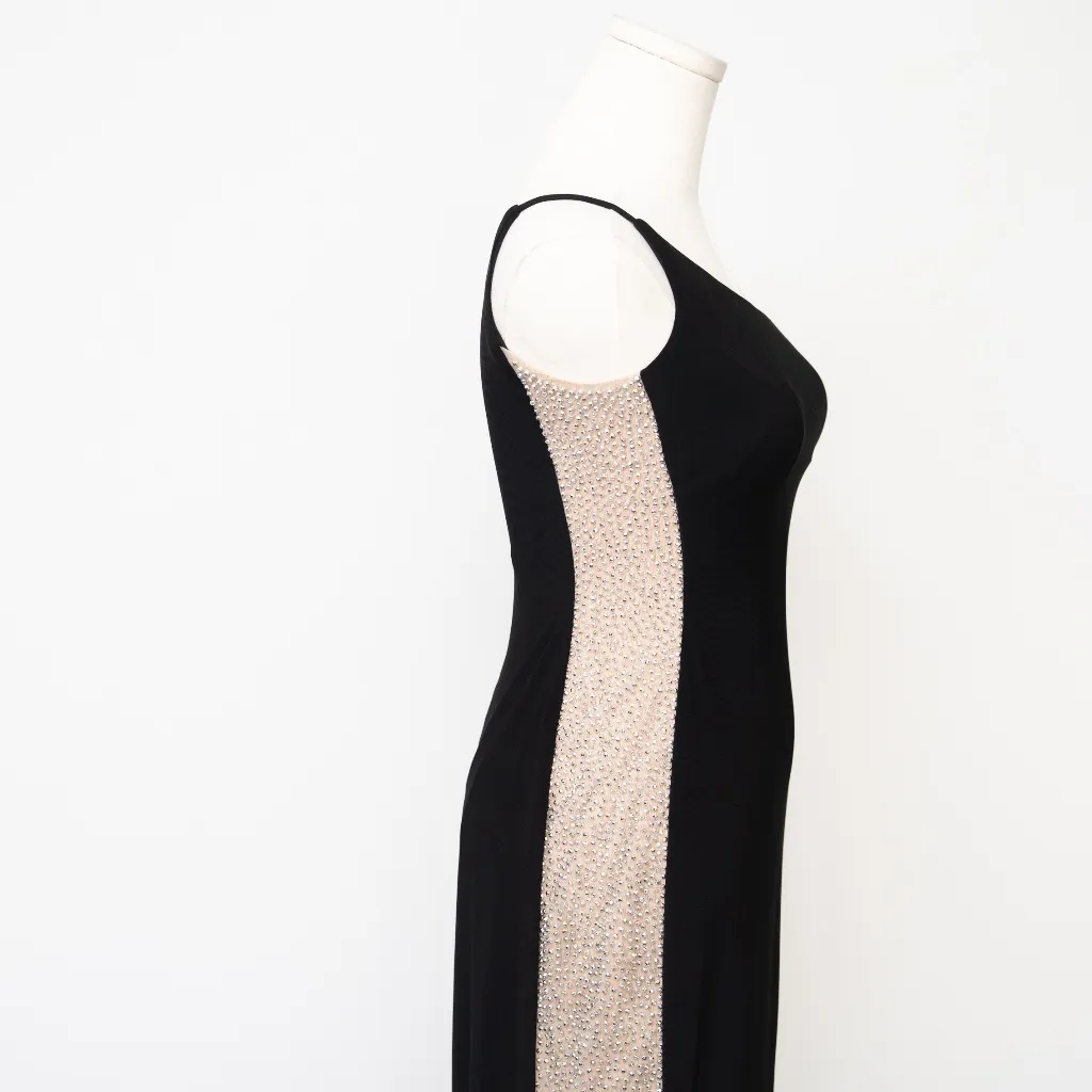 XScape  -Petite Beaded Colorblocked One-Shoulder Gown - Image 7