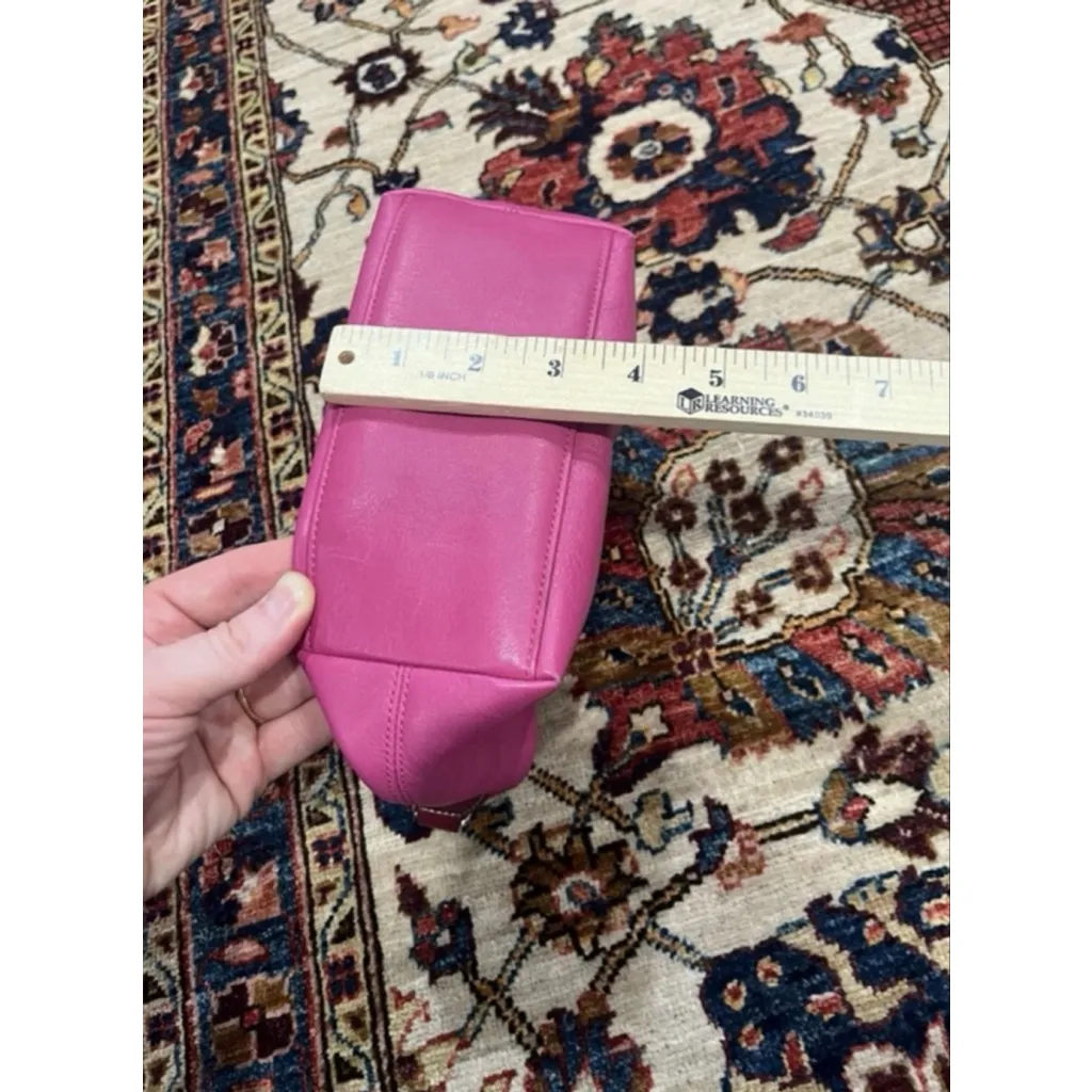 COACH Vintage Y2K Leather Mini Baguette Shoulder Baguette Bag Pink Leather - Image 3