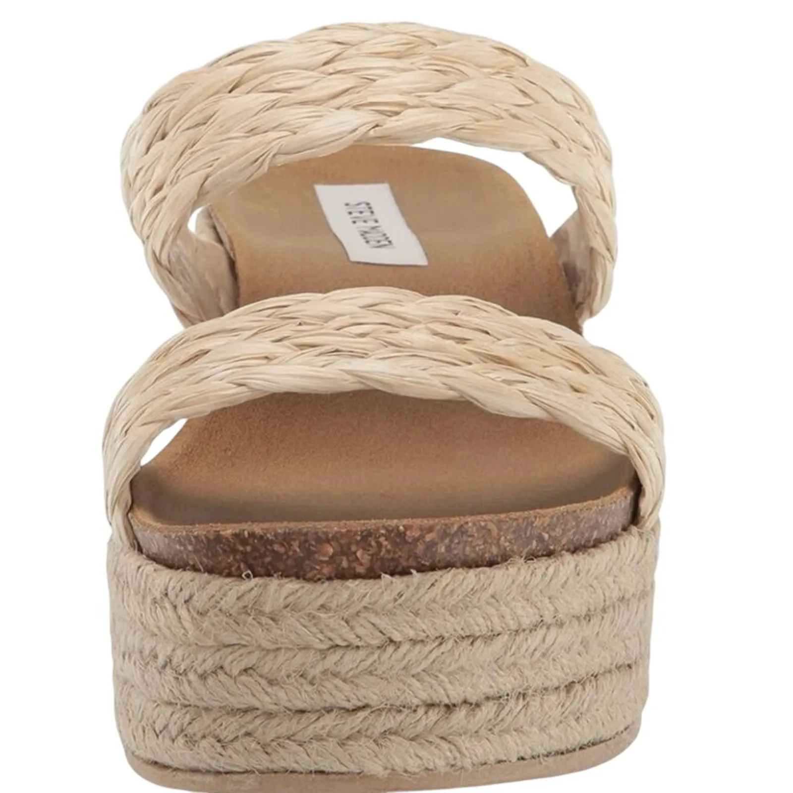 Women’s 9.5 Color Raffia Steve Madden Manifest Esapdrille Platform Sandals Shoes - Image 2