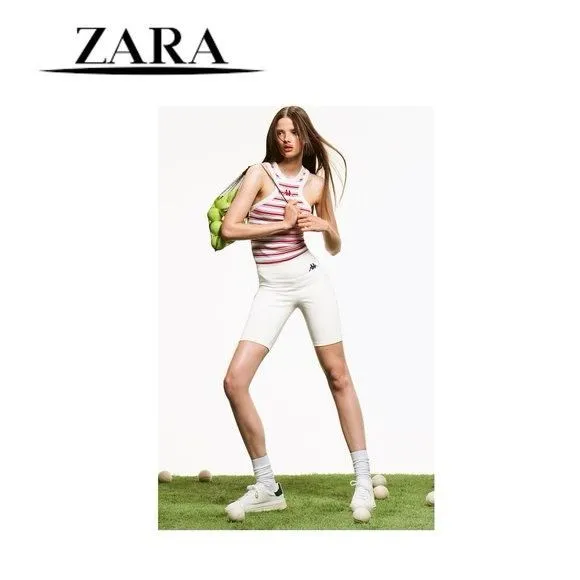 ✨ZARA x KAPPA Women's STRIPED TANK Sz Medium Top✨ - Image 2