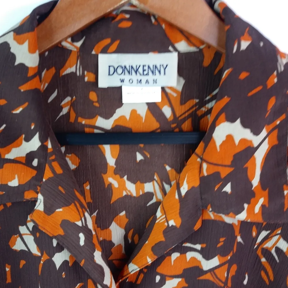 DonnKenny 1X Orange Abstract Fall Leaves Top Plus - Image 8