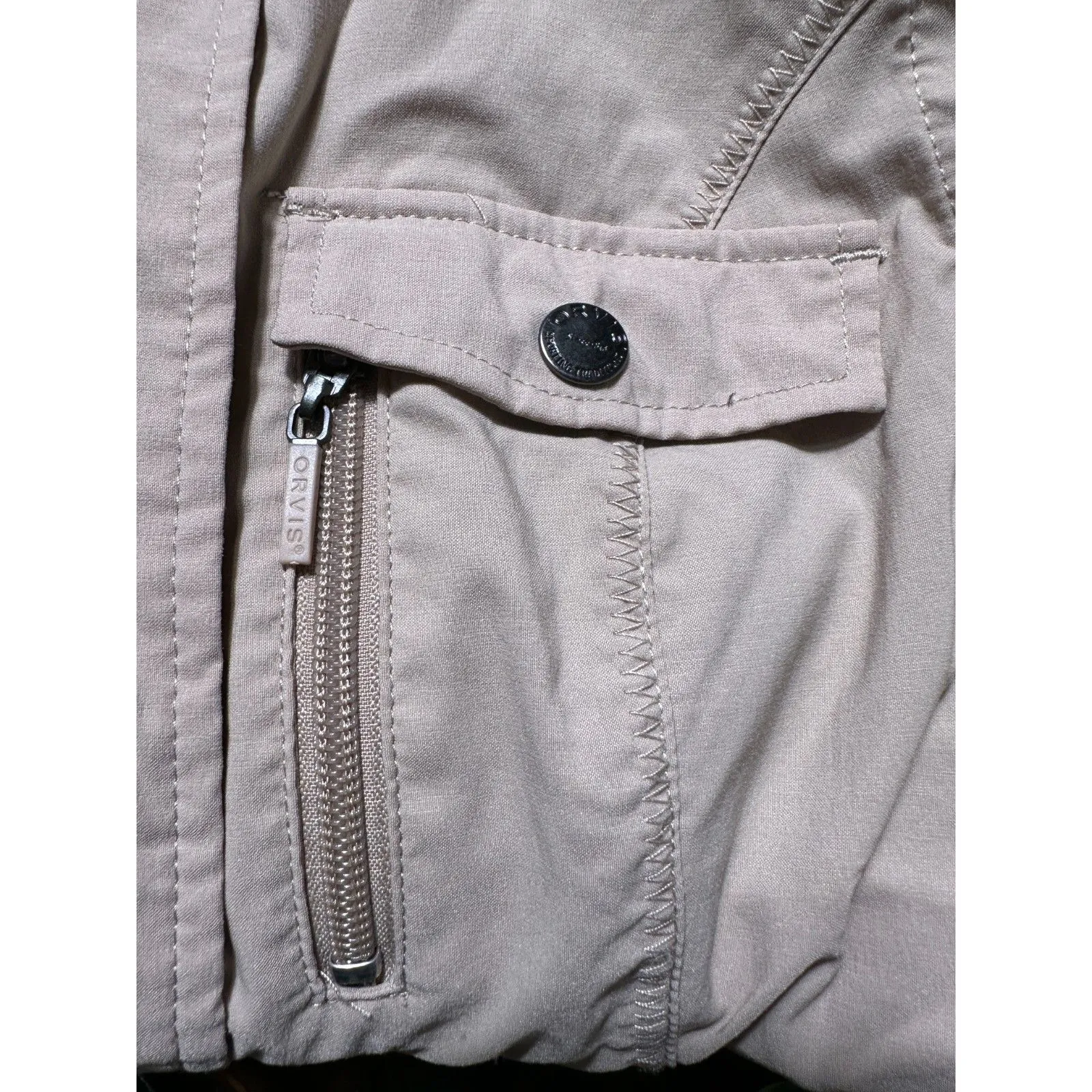 ORVIS Tan Utility Zip Up Vest Size Small - Image 8