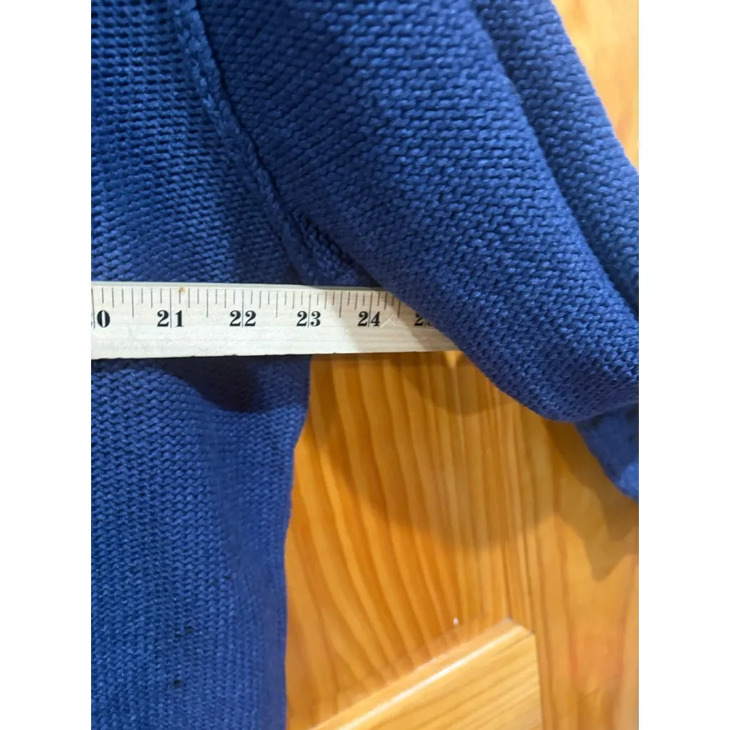 NSF Navy Knit Crewneck Sweater Distressed Paint Splatter Size Medium Blue - Image 6