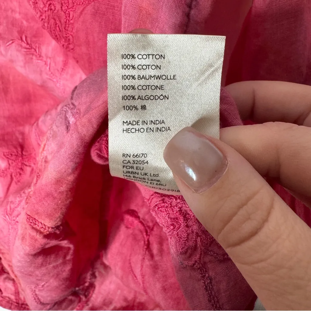 PILCRO ANTHROPOLOGIE The Cate‎ Classic Buttondown Space Dye Pink Embroidery XS - Image 10