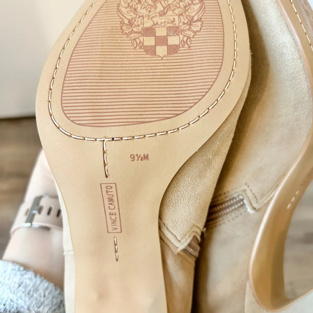 Vince Camuto Knee High Suede Pointed Toe Boots Tressara in Tan Size 9.5 NWT - Image 8