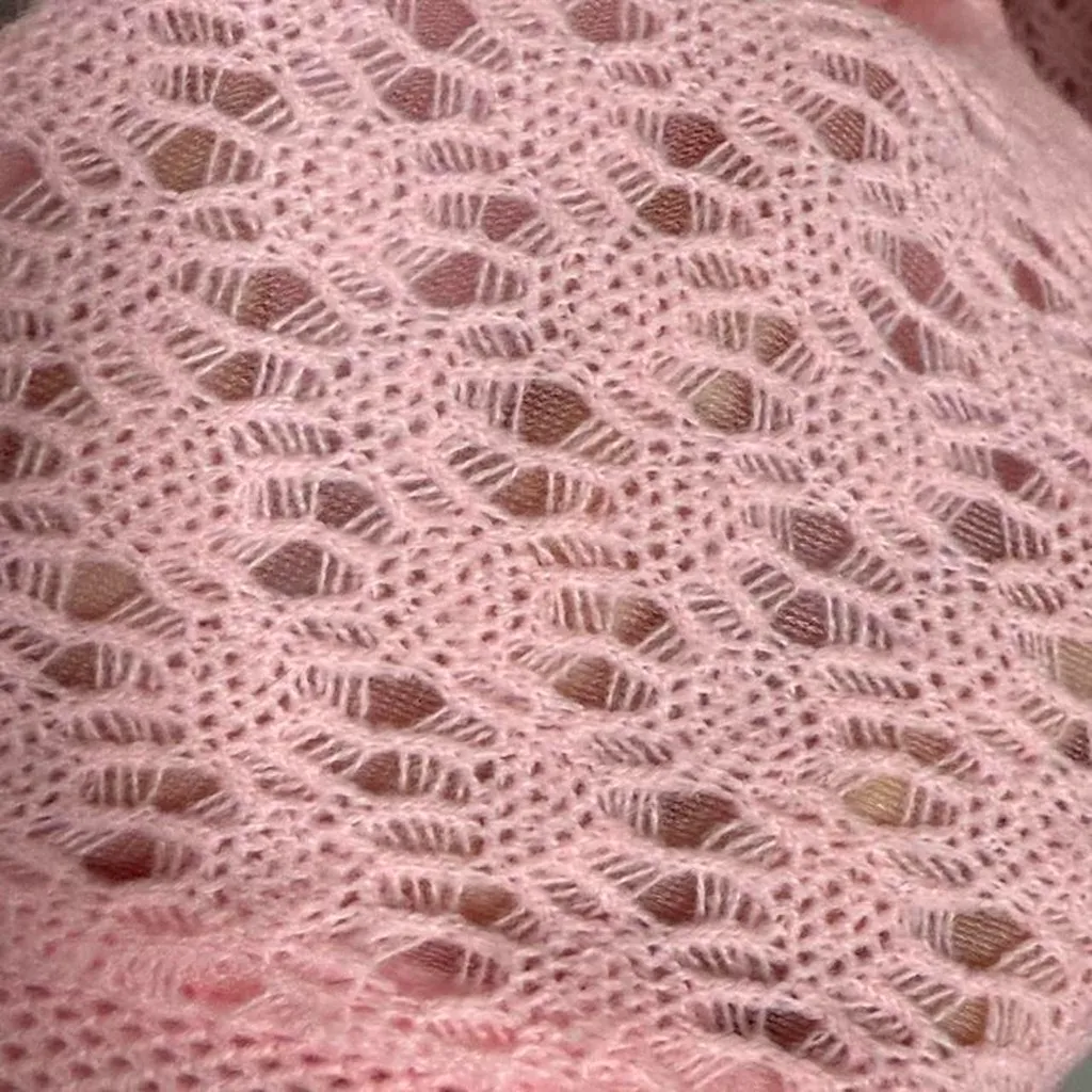 Vintage 60s Knit Cardigan Pink Size M - Image 4