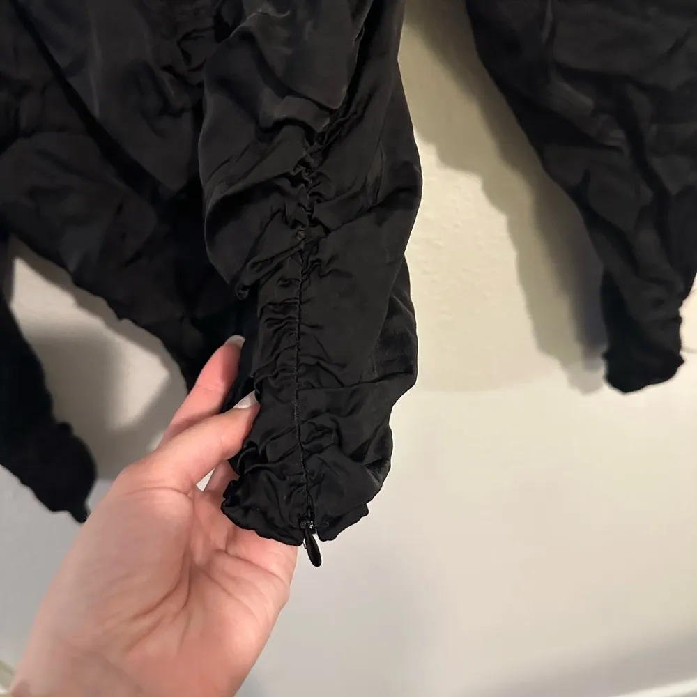 Black Ruffled Cropped Long Sleeve - Image 3