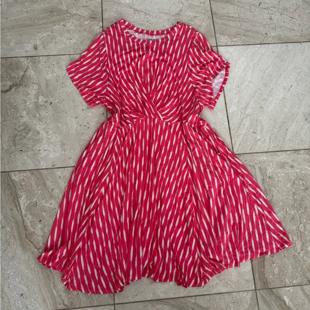 Torrid super soft knit skater mini Pink Striped Dress size 4Xl - Image 2
