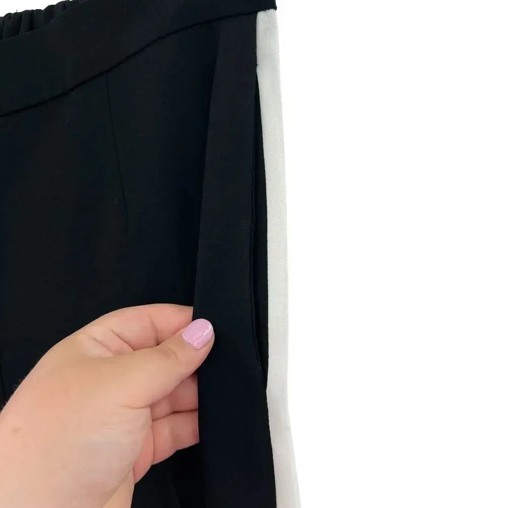 Aritzia Babaton Conan Pant Cropped Pull-On Terado Side Stripe Black White Size 6 - Image 5