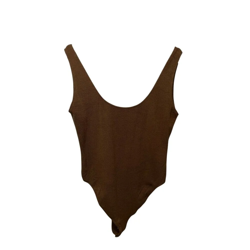 Vince Women's Low Back Bodysuit in Cottonwood Size Medium Top - Image 2