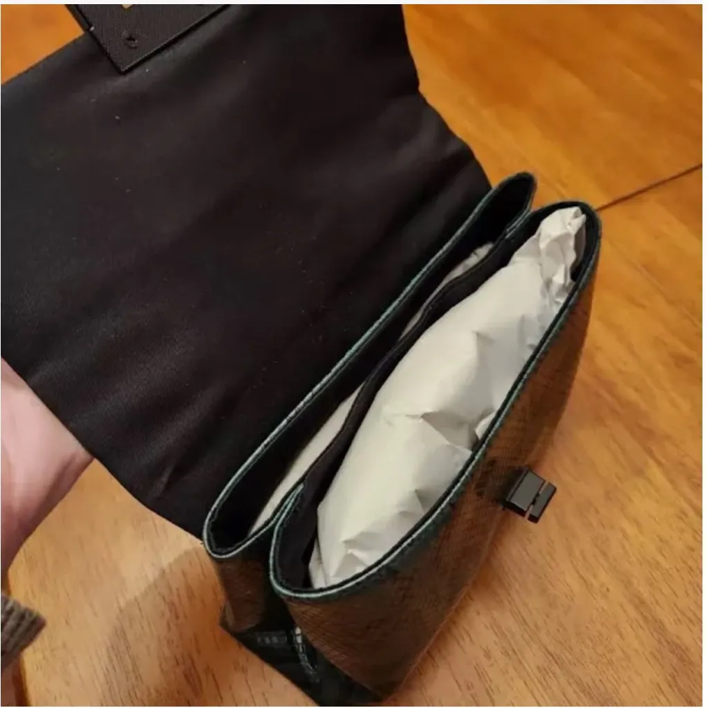 Nicole Miller  Green Python Print Bag - Image 4