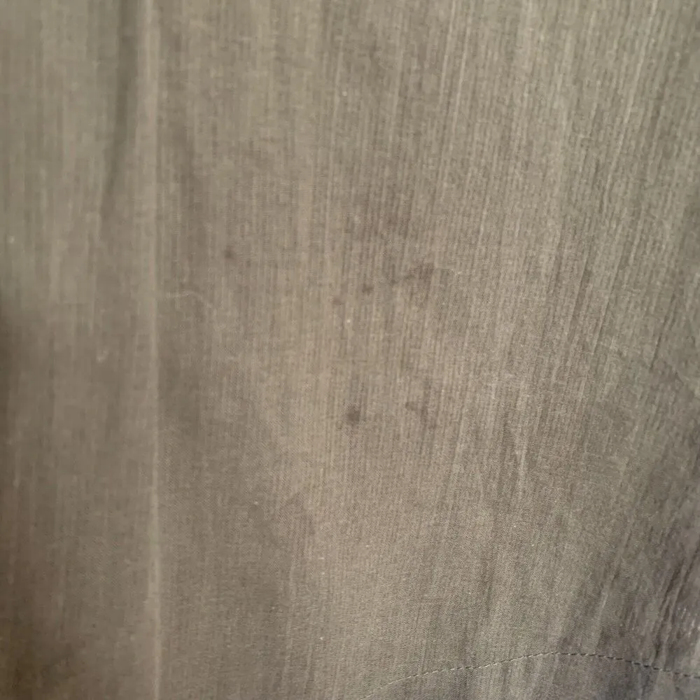 Tantrums Size L Tunic Top Brass Beaded Front Long Sleeve Split V - Image 6