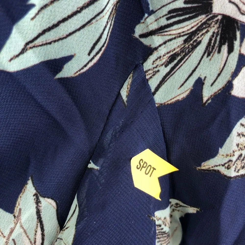 Adrianna Papell Shift Dress Floral Deep V-Neck Cap Sleeve Knee Length Blue 12 - Image 5