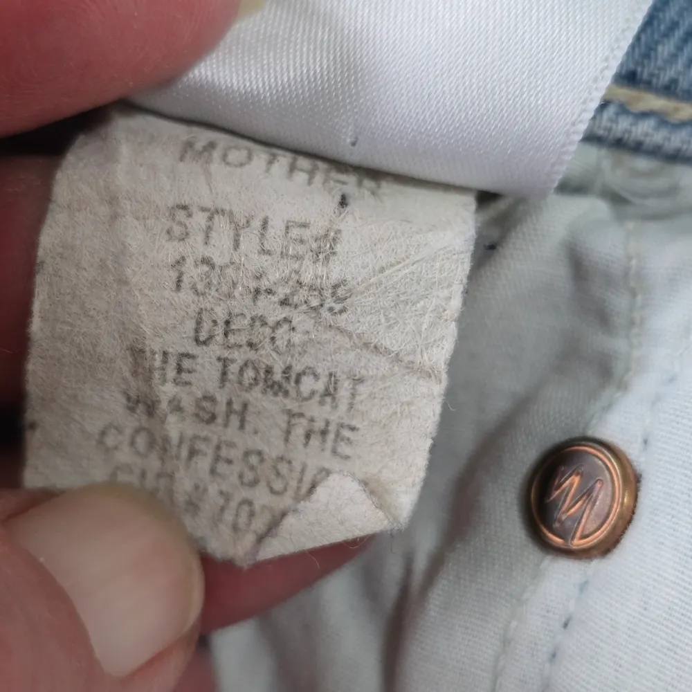 Mother Seperior The Tomcat High Rise Button Fly Straight Leg Ankle Jeans Size 26 Blue - Image 14