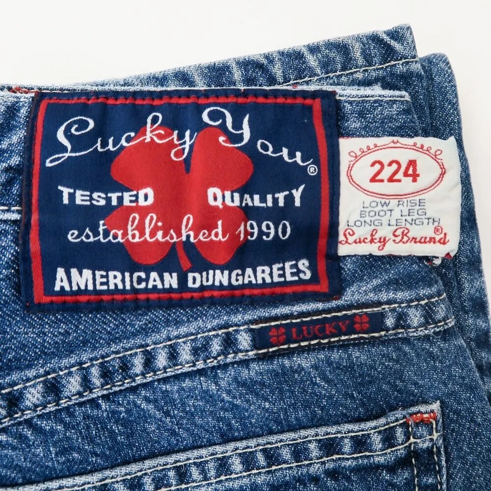 Vintage 90s Lucky Brand Dungarees 224 Low Rise Bootleg Jeans - Image 5