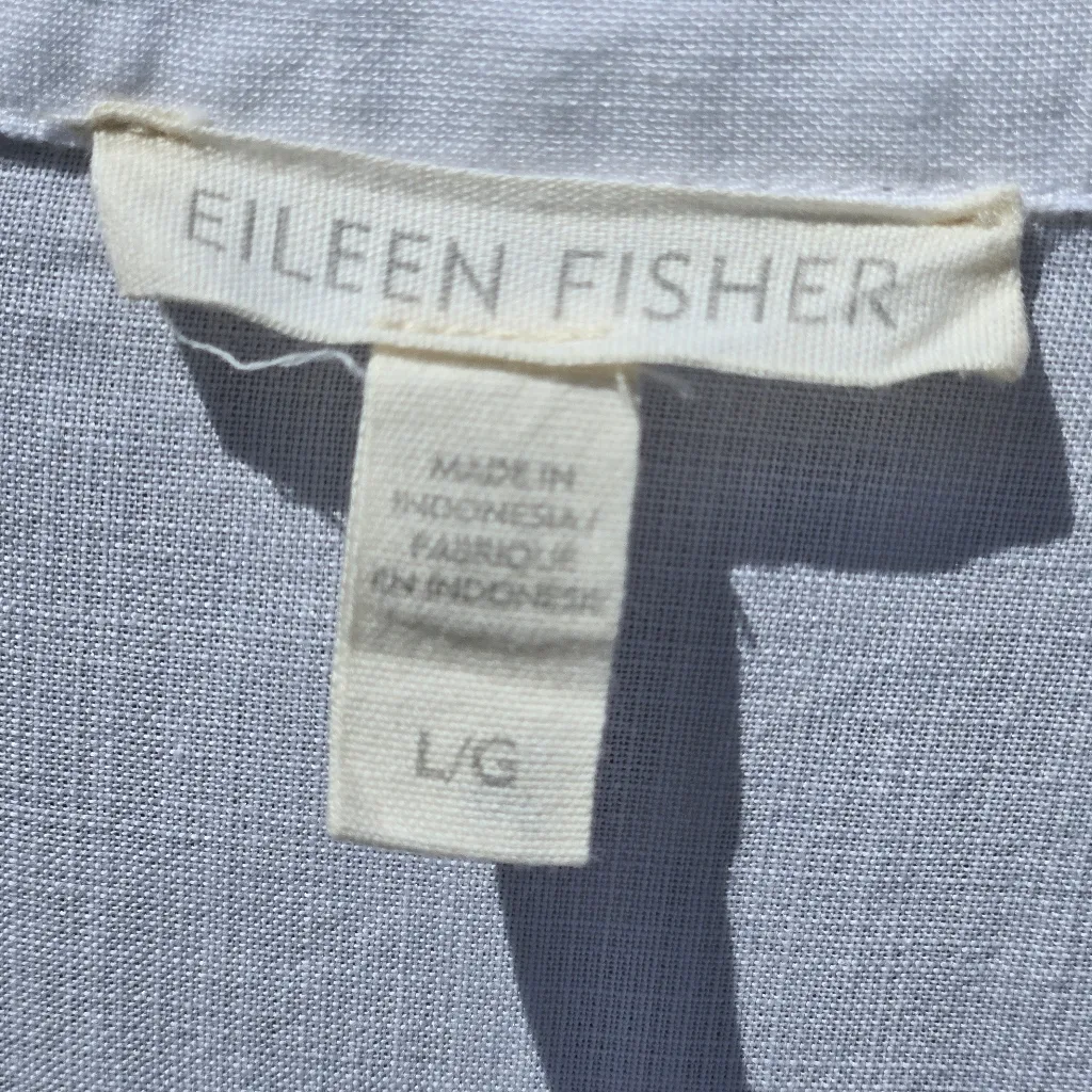 Eileen Fisher Drapey Tencel Collared Shirt White L - Image 6