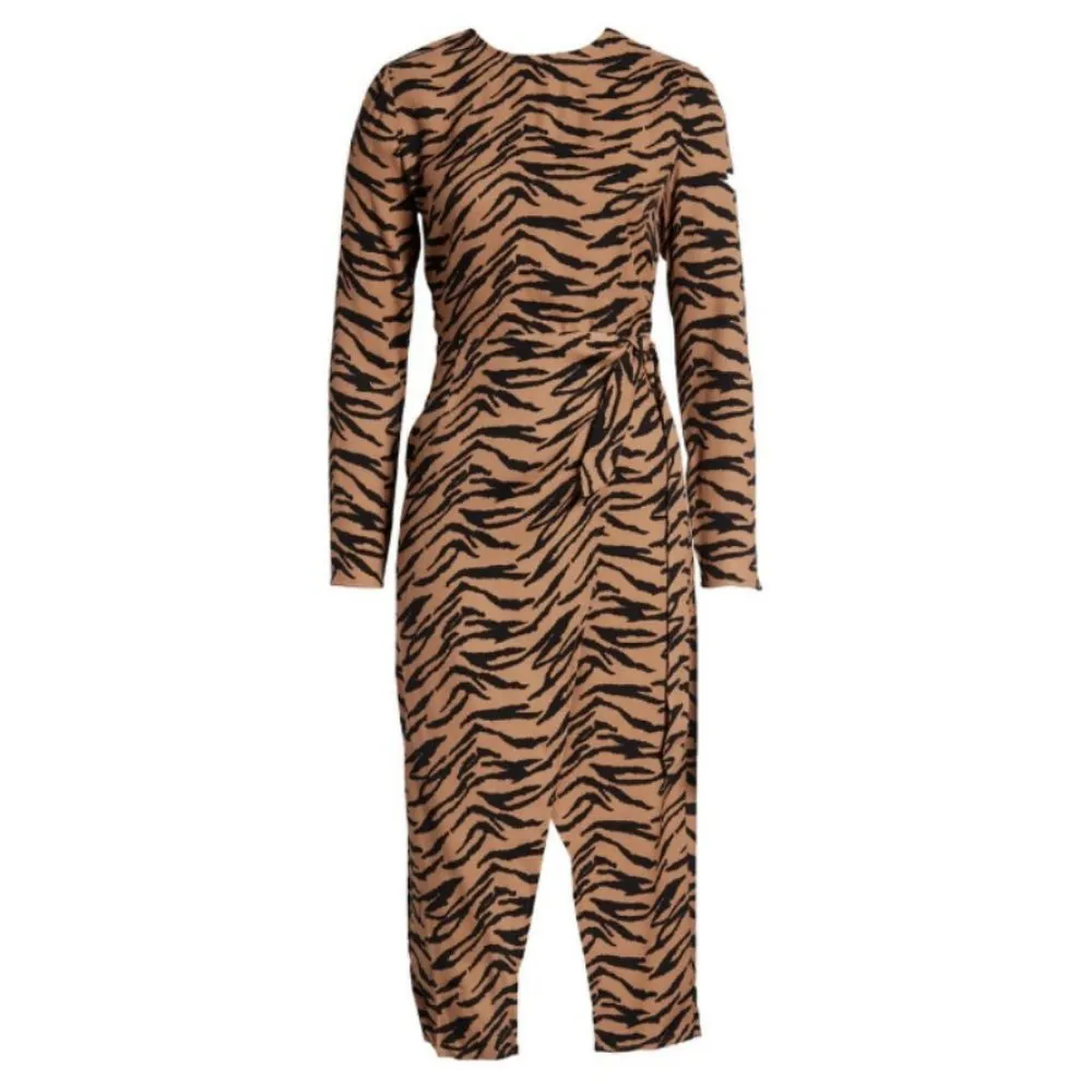 💕REFORMATION💕 Maurita Dress ~ Raja Tiger Print Brown Black Animal Print Size 0 - Image 9