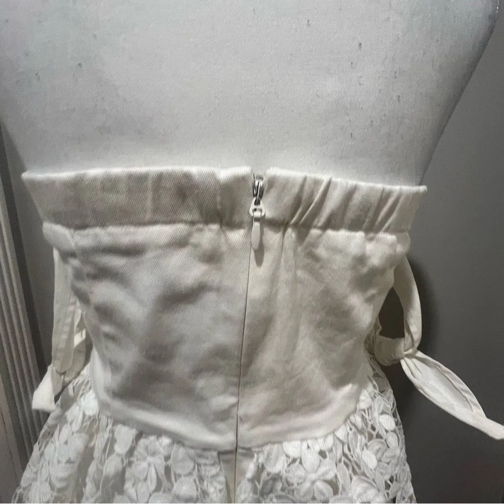 NWT Endless Rose White lace Tiered off the shoulder women's mini dress large - Image 11