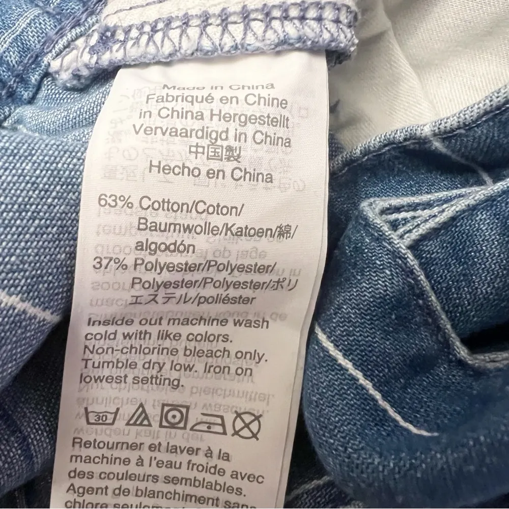 Madewell Shorts Size 26 Denim Paperbag Indigo Windowpane Tie Waist High Rise - Image 8