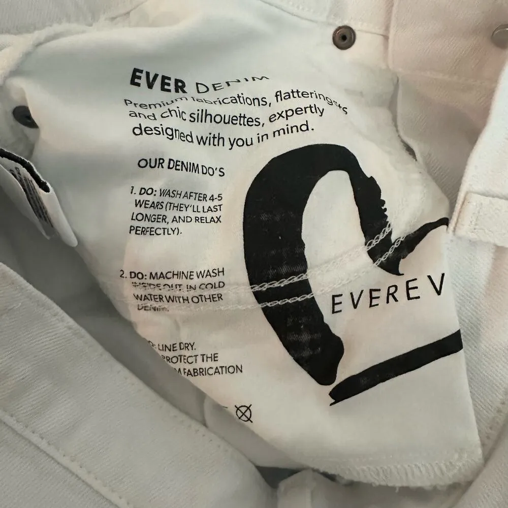 NEW Evereve White Ever Trouser Jeans Denim Size 28 Women's High Rise Straight - Image 8