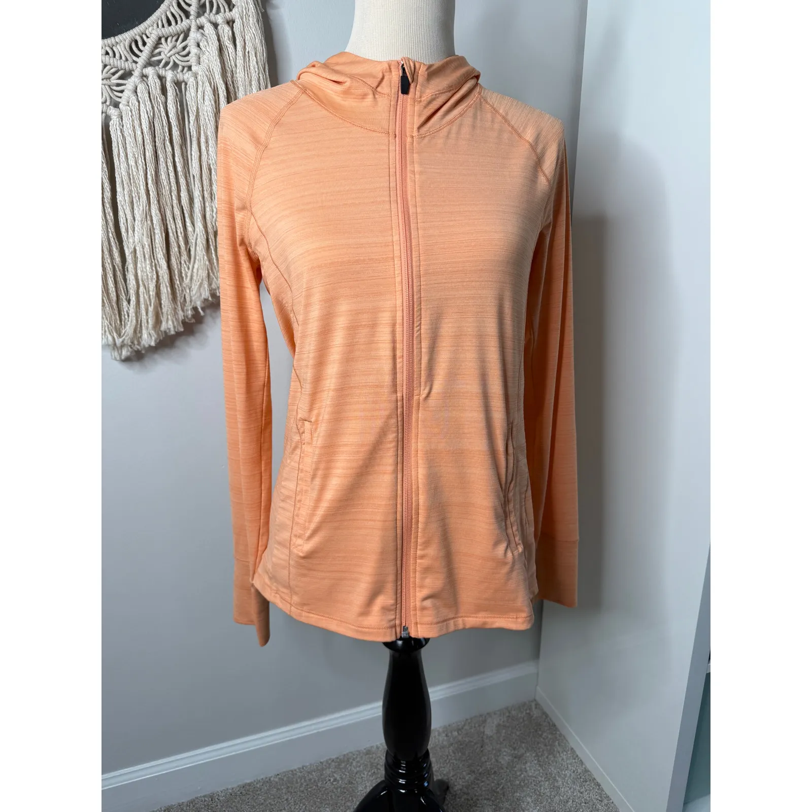 Athleta Pacifica Illume UPF Relaxed Full Zip-up Hoodie Jacket Orange Small - Image 2